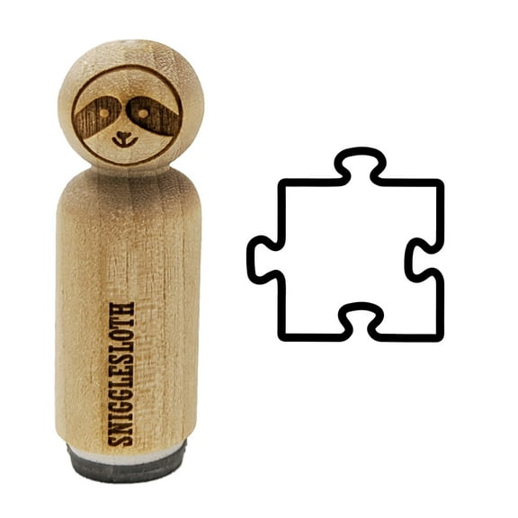 Puzzle Piece Outline Rubber Stamp for Scrapbooking Crafting Stamping - Small 3/4 Inch