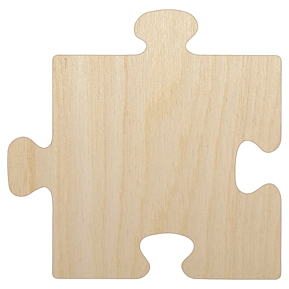 Puzzle Piece Solid Wood Shape Unfinished Piece Cutout Craft DIY Projects - 6.25 Inch Size - 1/8 Inch Thick