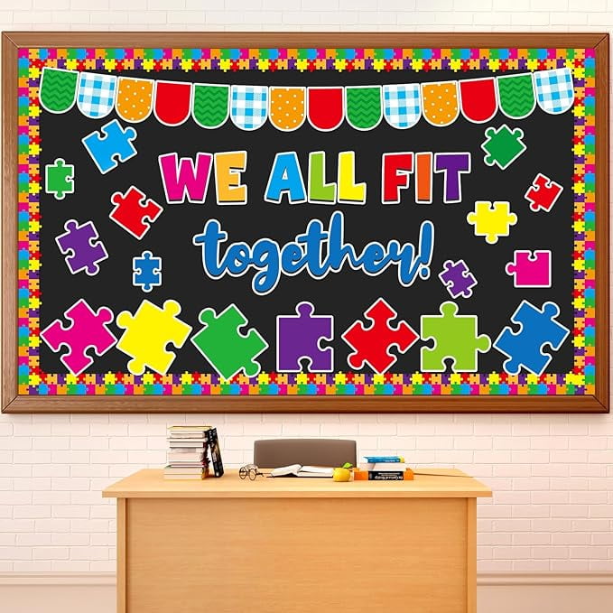 Puzzle Pieces Bulletin Board Classroom Decorations Welcome Back To ...