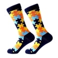 thumbnail image 1 of Puzzle Pieces Colorful Pattern Socks from the Sock Panda, 1 of 3
