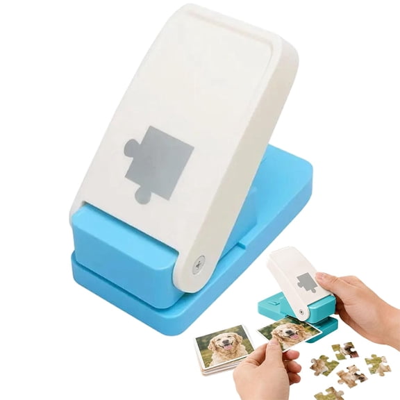 Puzzle Punch Cutter for DIY Photo Puzzles, Hand Press Jigsaw Maker for Cards and Crafts