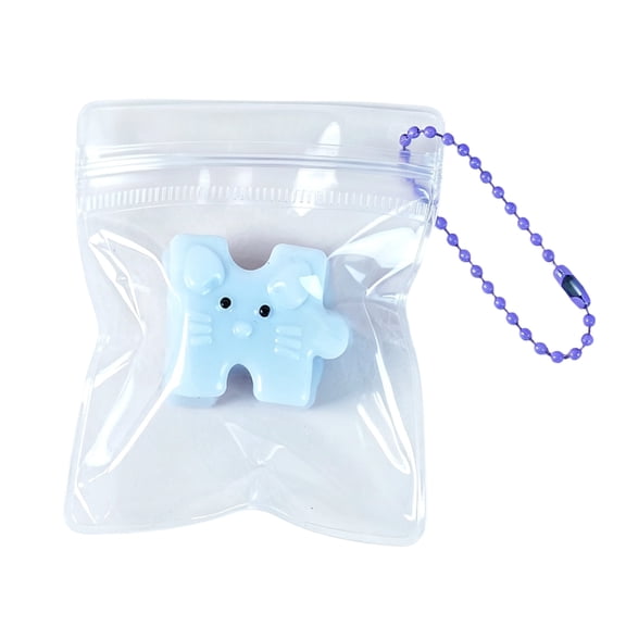 Puzzle Shape Squishy Stress Relief Toy, Mini Cute Cartoon Squeeze Fidget Toy with Keychain Bag, Soft Elastic Decompression Toy for Kids, Teens and Adults