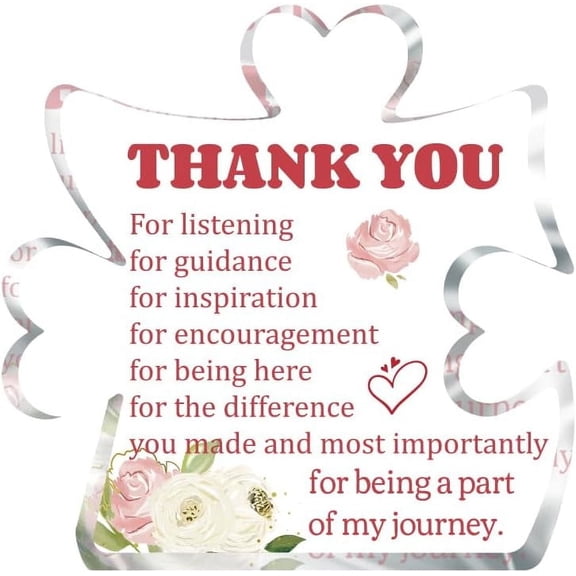 Puzzle-Shaped Acrylic Plaque Thank You Gifts for Women Paperweight for Home Office Table Appreciation Gift for Friend Teacher Size Mixed Color