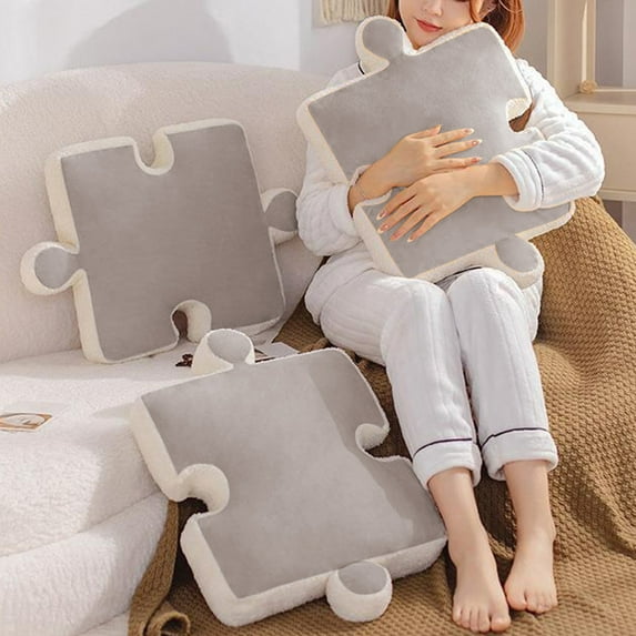 Puzzle Shaped Cushion - Puzzle Piece Throw Pillow, Home Decoration,Puzzle Shaped Pillow for Office Chair Sofa Back Cushion Plush Household Chair