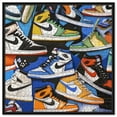 thumbnail image 1 of Puzzle Sneakers Canvas Urban Art Prints by Notoriart, Black Frame, 40" x 40", 1 of 7
