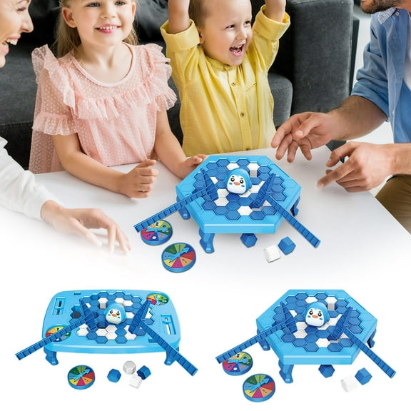 Puzzle Table Games Set, Penguin Ice Pounding Penguin Ice Cubes Save Penguin Knock Ice Block Wall Toys Desktop Paternity Interactive Game