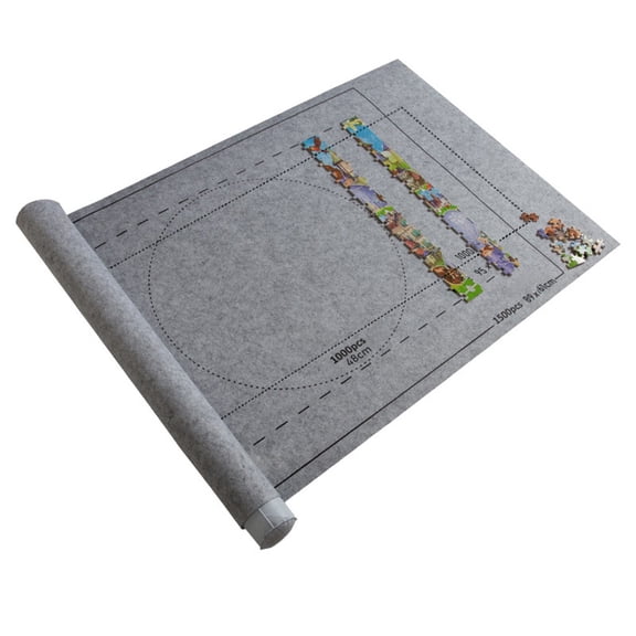Puzzle Toy 26x46 Storage Solution for Up To Inch Roll Puzzle Mat 15 Piece Educational Activity, Gray