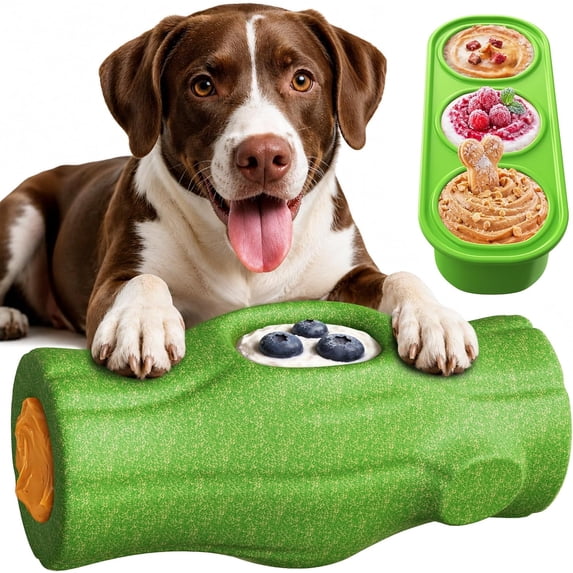 KADTC XL 3-in-1 Durable Frozen Treat Dog Toy, Stuffable Lick Toy & Indestructible Chew Bone for Aggressive Chewers, Long-Lasting Enrichment for Medium & Large Dogs