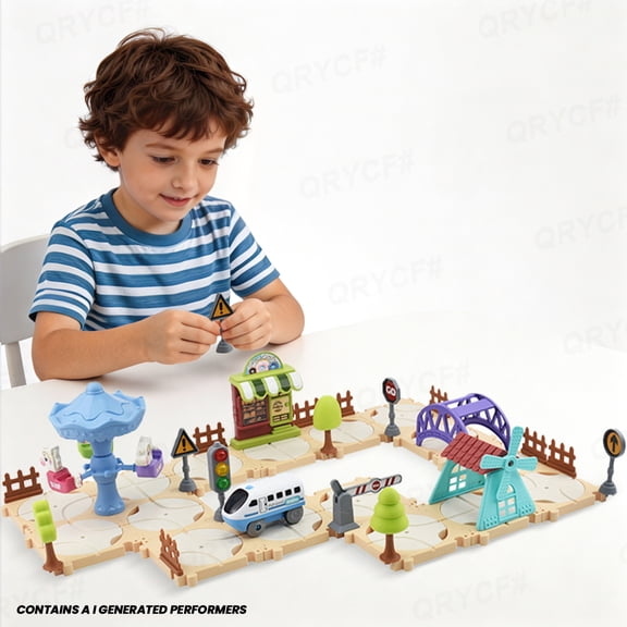 Puzzle Track Car Play Set for Kids Jigsaw Puzzle Vehicles Toys for Boys 3 4 5 6 Years Old Birthday Gifts-68pieces