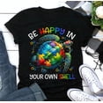 thumbnail image 1 of Puzzle Turtle Be Happy In Your Own Shell Autism Awareness Autism - Autism Shirt, Autism Awareness Shirt, Mother's Day, Autism Mom Gift, 1 of 2