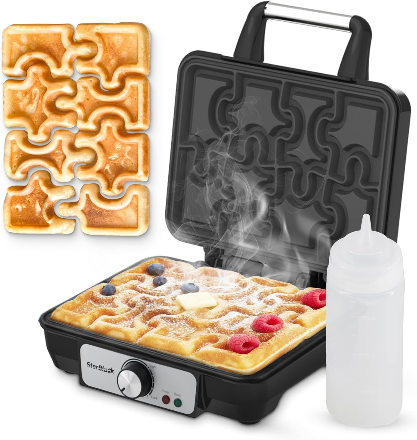 Puzzle Waffle Maker by StarBlue – Fun Playful Puzzle-Shaped Waffles