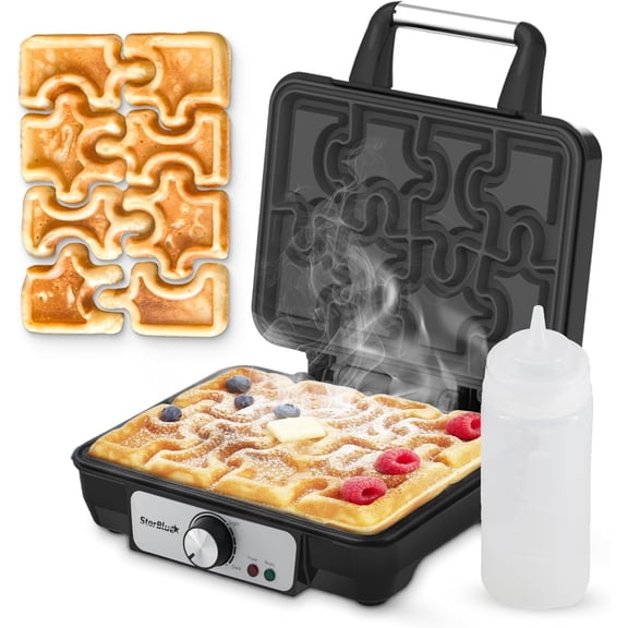 Puzzle Waffle Maker by StarBlue Fun Playful Puzzle-Shaped Waffles