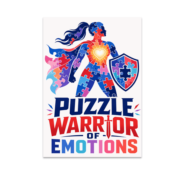 Puzzle Warrior of Emotions Wall Art - Emotional Healing Enthusiast - 13x19 Poster Print