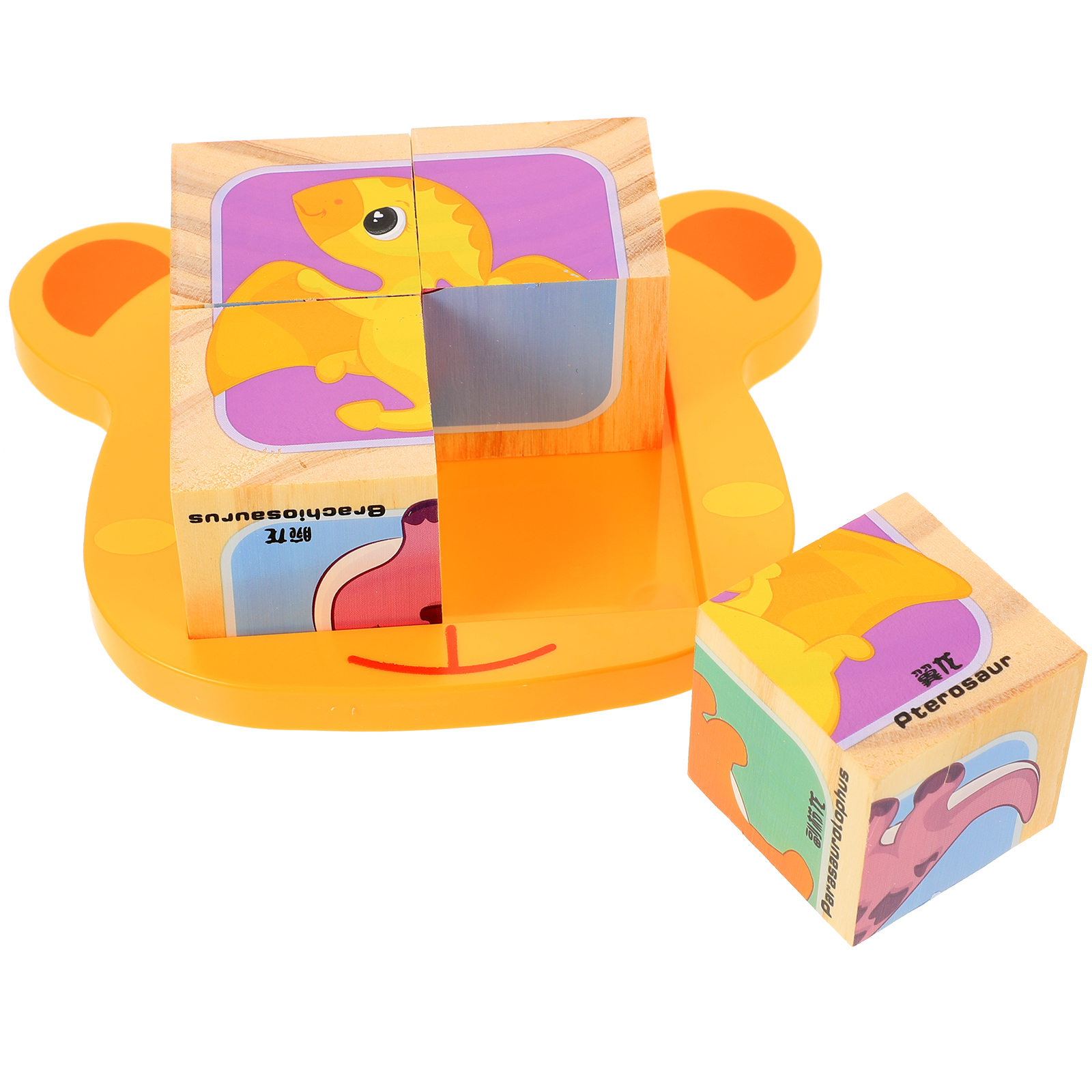 Puzzle Wooden Playset Dinosaur Block Toy Kidtraxtoys Kids Playsets Toys