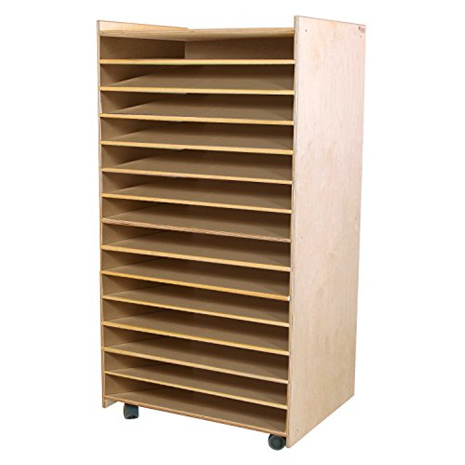Natural Wood 48" Tall Puzzle and Paper Storage Center