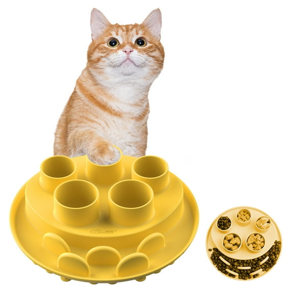 PuzzleFeeder Cat Puzzle Digger Yellow