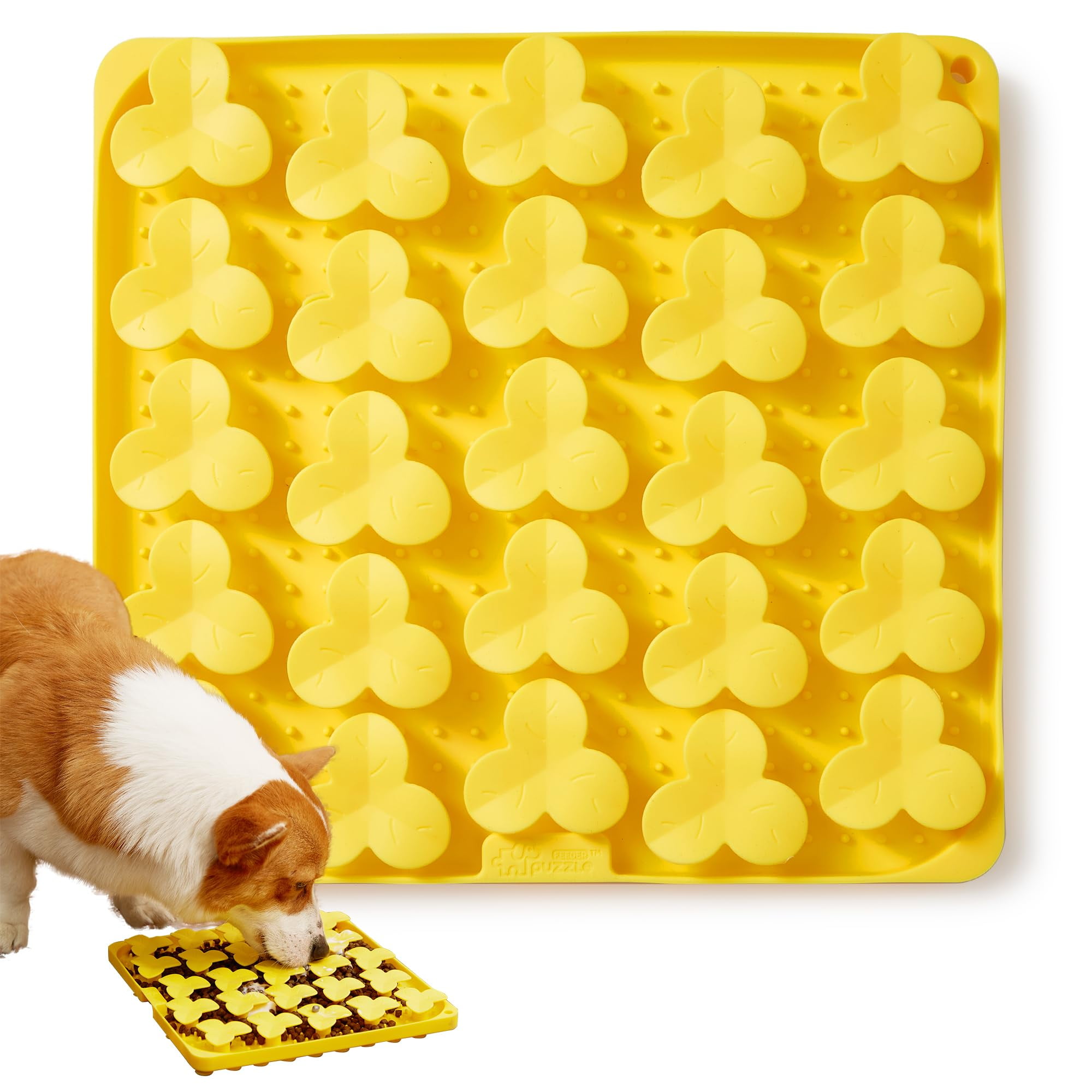 PuzzleFeeder Dog Puzzle Mat Yellow