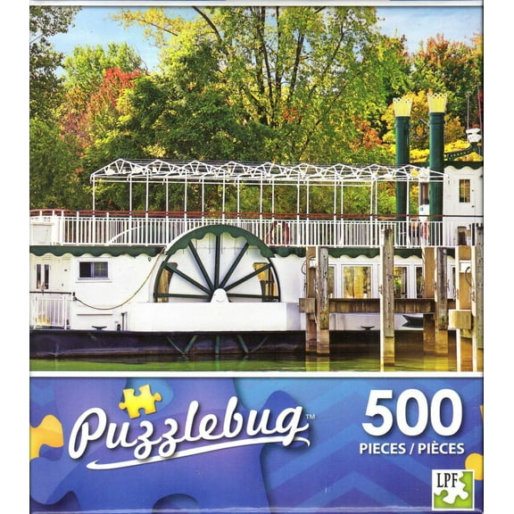 Puzzlebug 500 Piece Jigsaw Puzzle Old Fashioned Paddle Steam Boat
