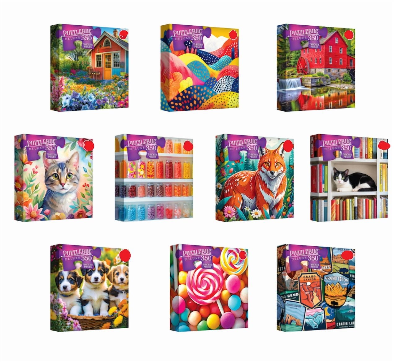 Puzzlebug Deluxe 350-Piece Puzzles (5 Variety Pack)