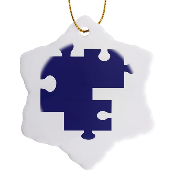 3drose, Puzzled, 3 inch Snowflake Porcelain Ornament