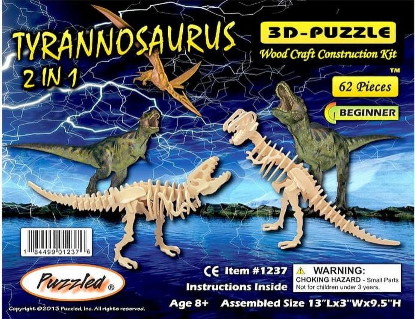 Puzzled 3D Puzzle 2-in-1 Tyrannosaurus Rex Dinosaurs Wood Craft ...