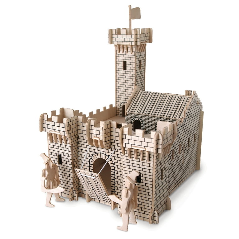 Puzzled 3D Puzzle Fortress Set Wood Craft Construction Model Kit - Main Image