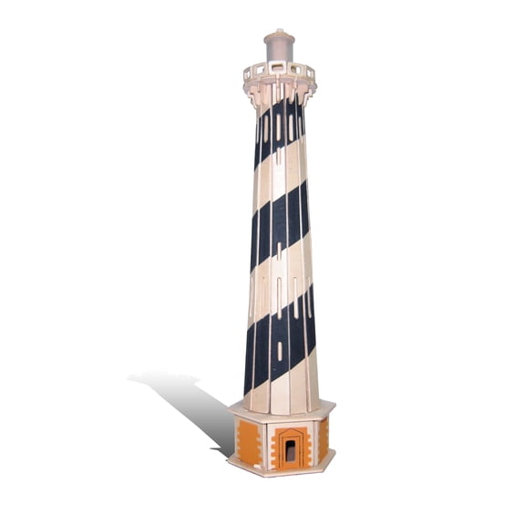 Puzzled 3D Wooden Lighthouse Puzzle Model - DIY Construction Kit Wooden 3D Puzzle for Kids, Educational Wooden Lighthouse Model Kit, Unique Tabletop Decor - 58 Pieces/Pack