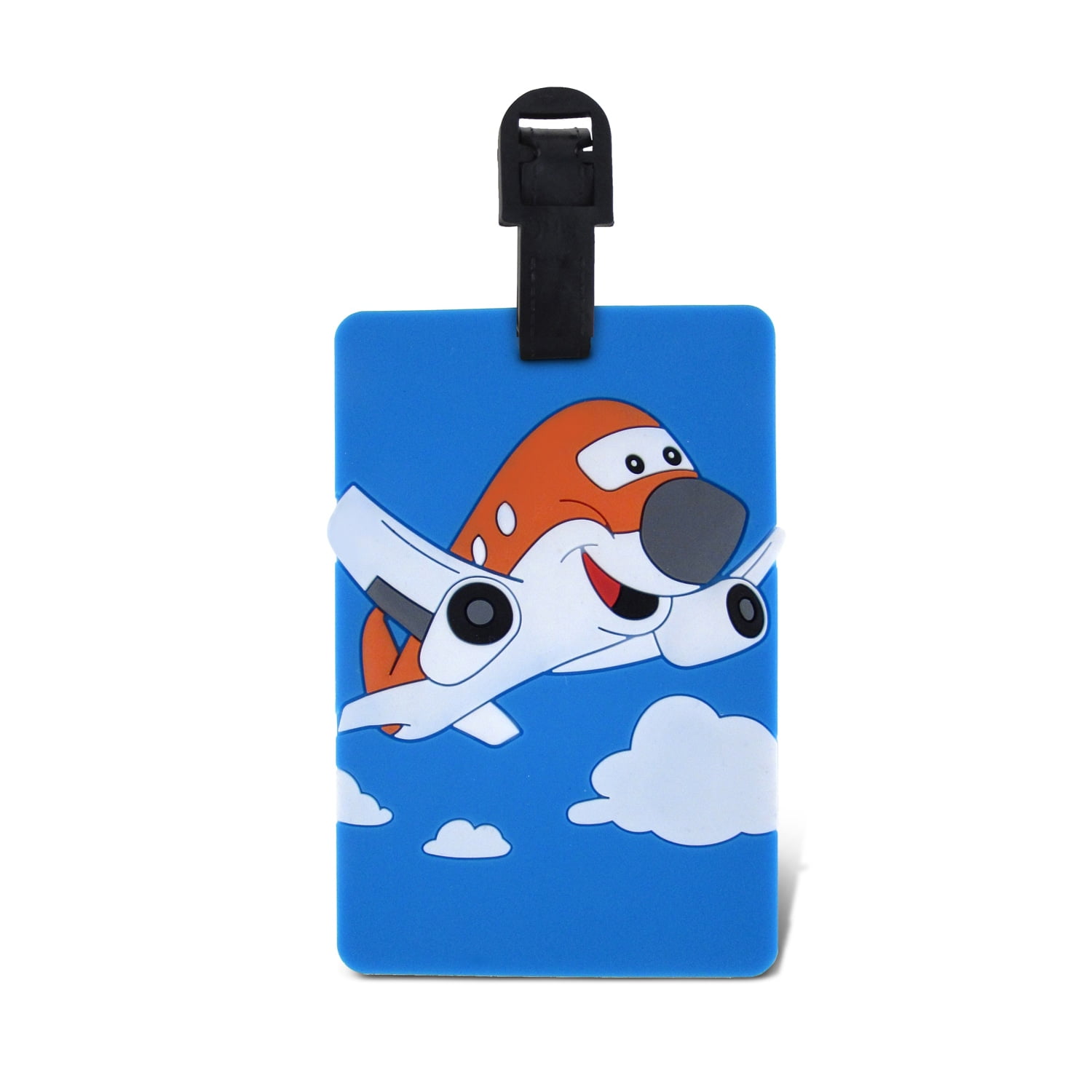 Puzzled Airplane Luggage Tag Unique Smiling Air Plane Novelty Travel