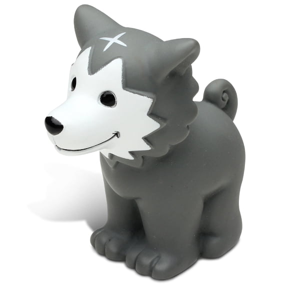DolliBu Rubber Wolf Bath Toy - Bath Buddy Wolf Figure Bath Squirter Toys, Fun Playtime Animal Bath Toys for Toddlers and Kids, Cute Wolf Animal Toy, Fun Wolf Toy for Pool, Beach, Bathtub - 3 Inches