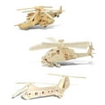 thumbnail image 1 of Puzzled Bundle of Air-Force Choppers: Apache, Black Shark, Sea Knight Wooden 3D Puzzles Construction Kits, Educational DIY Helicopters Assemble Models Wood Craft Hobby To Build & Paint - 3 Pack, 1 of 7