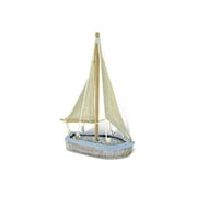 Puzzled COTA Global Small Pacific Sailboat Decor – Handmade Wooden Boat Decor, Cute Beach Style Model Sail Boat Decorations, Nautical Themed Table Top Decor – 6.5 Inches