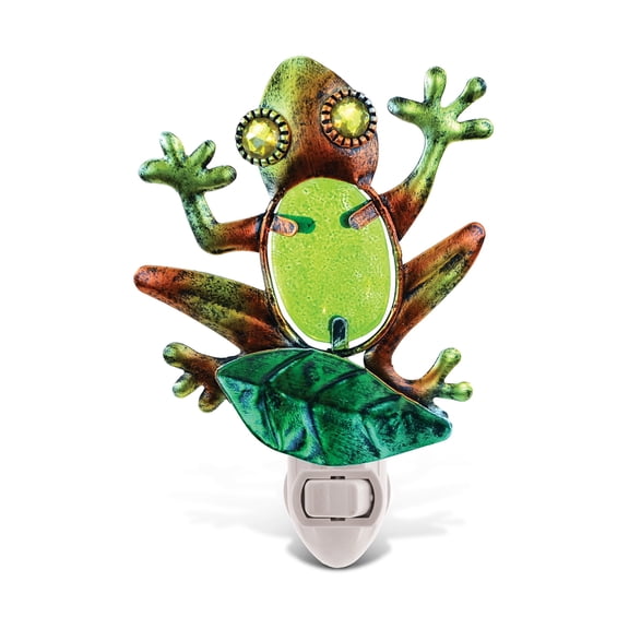 Puzzled Frog Night Light Lamp - Plug In Night Light With On Off Switch, Energy-Efficient Animal Lamp for Stairways, Bedrooms, Bathrooms, Nursery Rooms, Cute Little Green Frog Decor