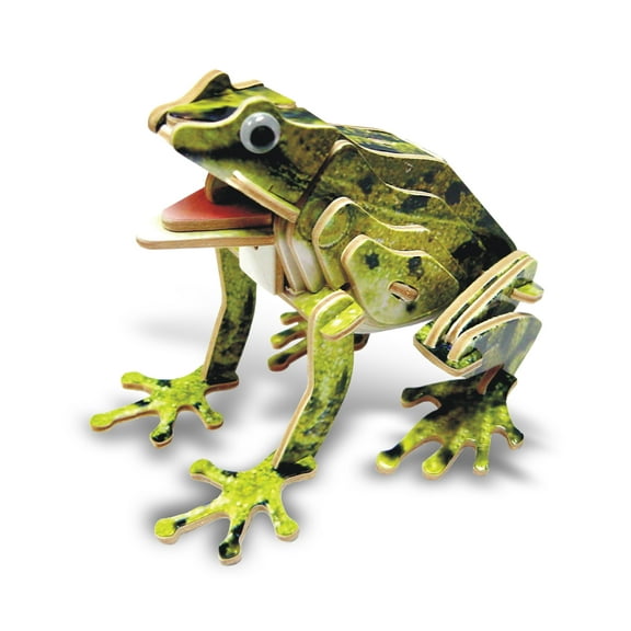 Puzzled Frog Pre-Colored Wooden 3D Puzzle Construction Kit