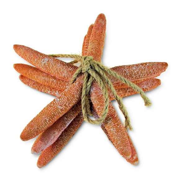 Puzzled Nautical Orange Starfish Set - Decorative Beach Style Tabletop Centerpiece, Realistic Resin Sea Coral Reef Starfishes for Home Decor - 3 Pieces, Handmade, Color May Vary