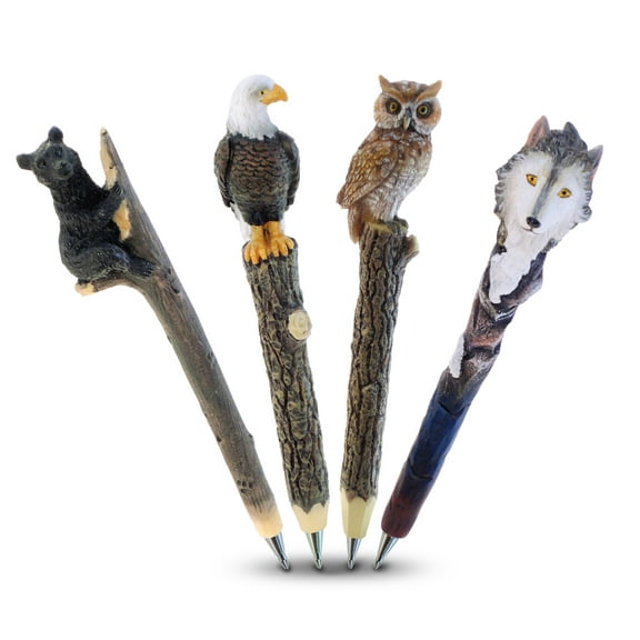 Puzzled Resin Planet Pen collection - Wolf, wolf, eagle and black bear