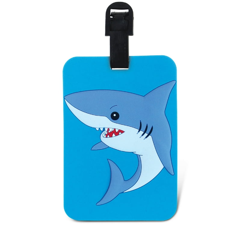 Puzzled Shark Luggage Tag Novelty Travel Tags For Luggage Suitcase Backpack and Sports Bag Fun Ocean Animal Unique Luggage Tag Cute Luggage Tag for Men and Women Perfect Animal Bag Tag