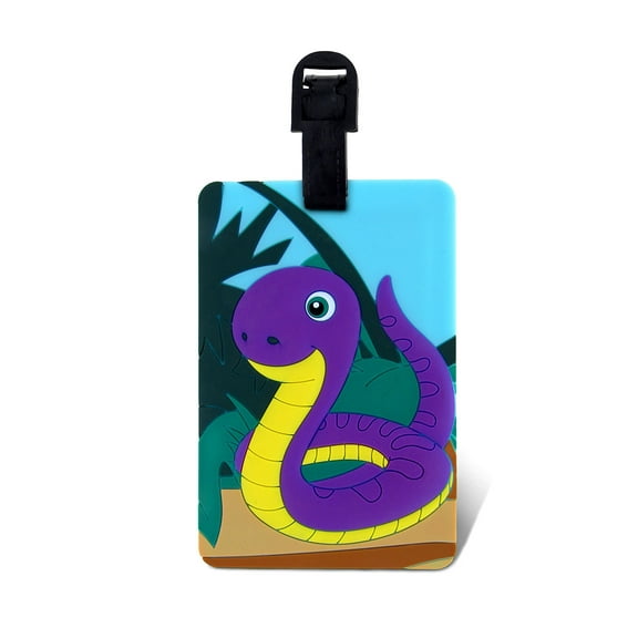 Puzzled Snake Luggage Tag Unique Fun Serpent Wild Life Novelty Travel Tags For Luggage, Cute Reptile Travel ID Identification Label For Suitcase, Backpack & Sports Bag Tags for Men & Women