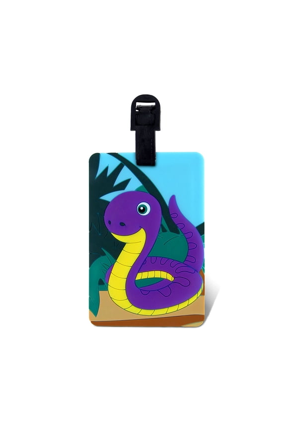 Puzzled Snake Luggage Tag Unique Fun Serpent Wild Life Novelty Travel Tags For Luggage, Cute Reptile Travel ID Identification Label For Suitcase, Backpack & Sports Bag Tags for Men & Women