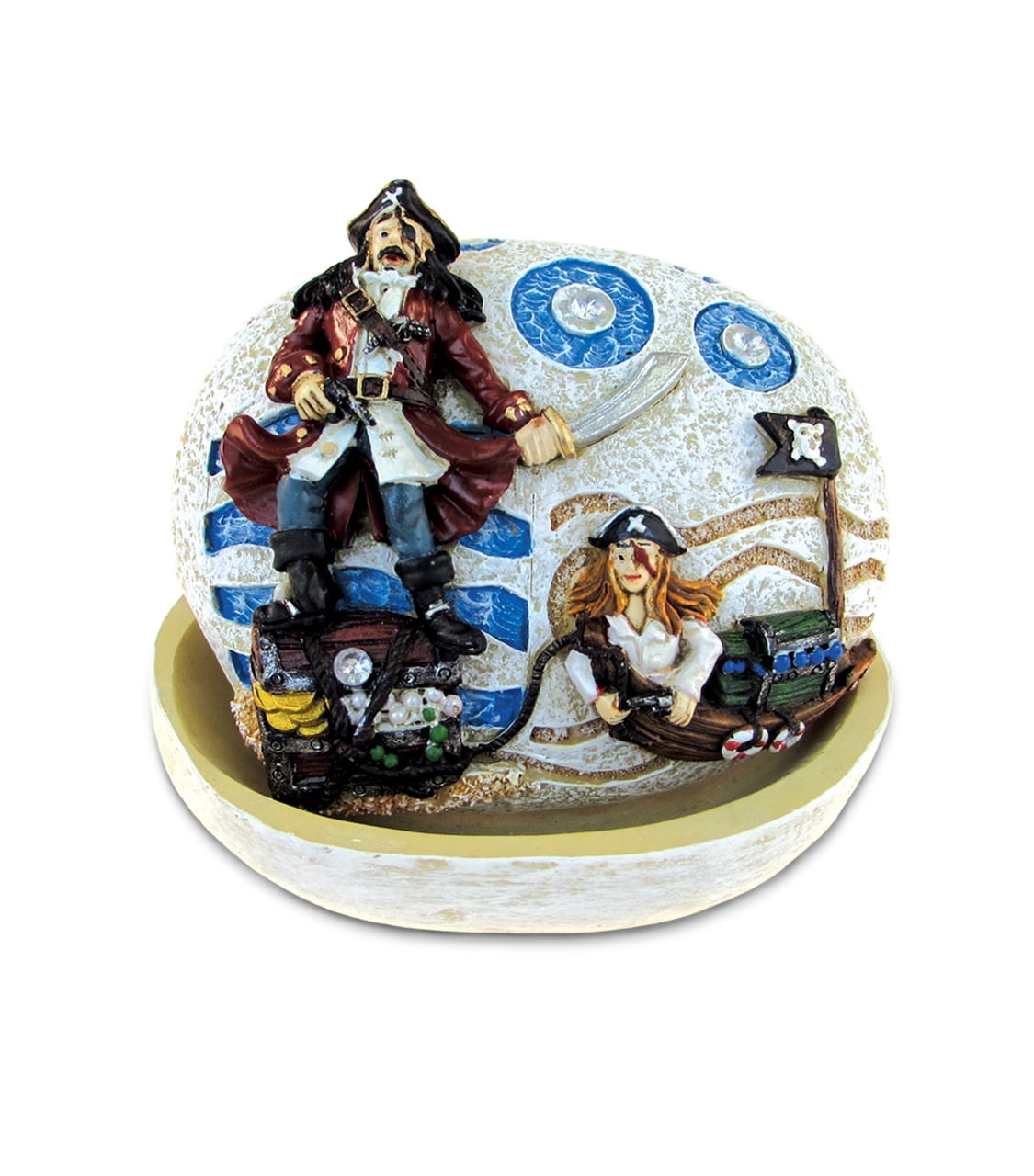 Puzzled Stone Pirate Couple Small Stone Resin Jewelry & Accessories ...