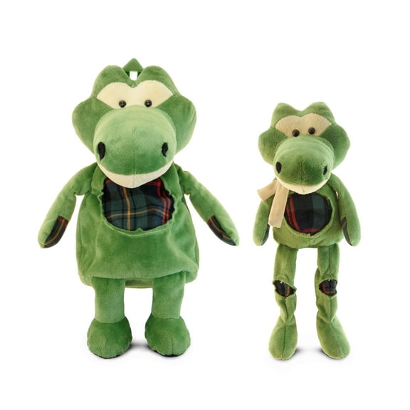 Puzzled Stylish Plush Alligator - Sitting Alligator 13 Inch and Backpack 16 Inch