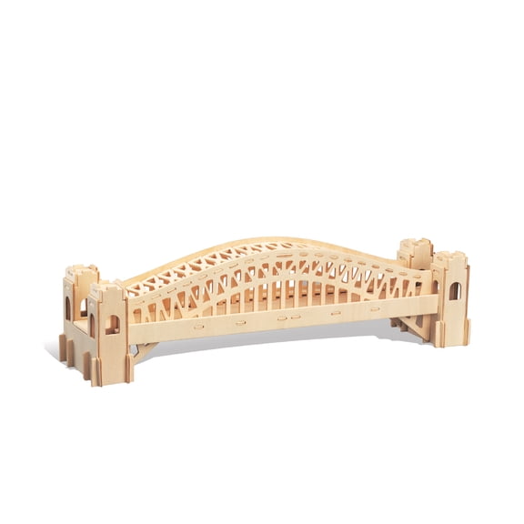 Puzzled Sydney Bridge 3D Wooden Puzzle Model Kit - Fun and Education Wooden Building Kits For Kids, DIY Wooden Puzzle Toy Bridge Model Construction Kit, Cool Architecture Gifts For Kids - 55 Pieces