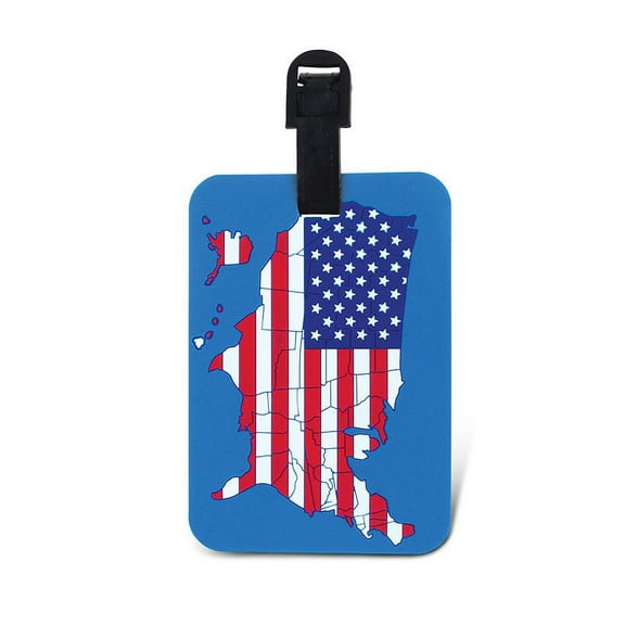 Puzzled USA Map American Flag Luggage Tag - Unique US Flag Novelty Travel Tags For Luggage, United States Flag Travel ID Identification Label For Suitcase, Backpack & Sports Bag - Tags for Men & Women