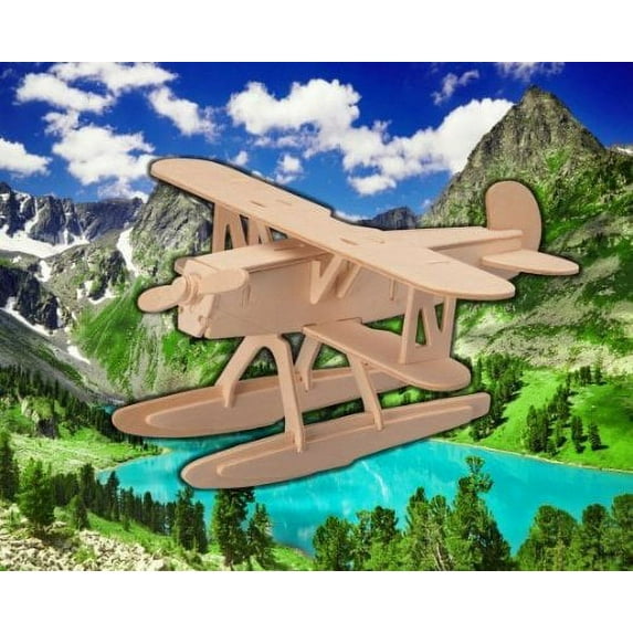 Puzzled Water Plane 3D Natural Wood Puzzle (27 Piece)