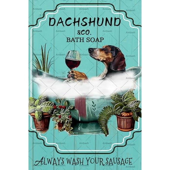 Puzzles 1000 PCS Dachshund & Co. Bath Soap Always Wash Your Sausage Funny Vintage ation Art Plaque Home Bathroom