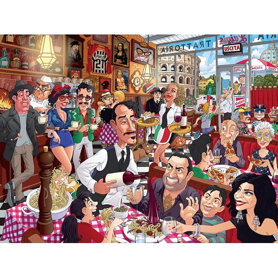 Puzzles 1000 PCSCeaco - Funny Faces - Italian Restaurant - Jigsaw Puzzle
