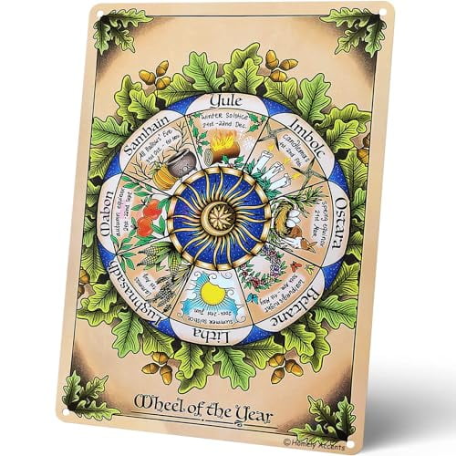 Puzzles 300 PCS Witchy Wheel of the Year , Vintage Home , house Kitchen Bathroom Art, Halloween Poster Gift Witchcraft Lovers Wiccan