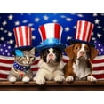 thumbnail image 1 of Puzzles 300 pieces for adults puppy, kitten, Merry Christmas American Flag Formation wooden Challenging Puzzles Perfect for Game Nights 14.9'' x 10.2'', 1 of 5