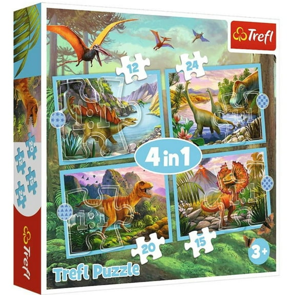 Trefl Preschool 4 in 1 Puzzle - Unique Dinosaurs