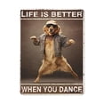 thumbnail image 1 of Puzzles 500 PCS Dancing Golden Retriever Life is Better When You Dance Antique Poster Plate Vintage Art Advertising Home (470), 1 of 5