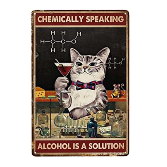 Puzzles 500 PCS Vintage Cat Chemically Speaking Alcohol Is A Solution Cat Funny Kitchen ation